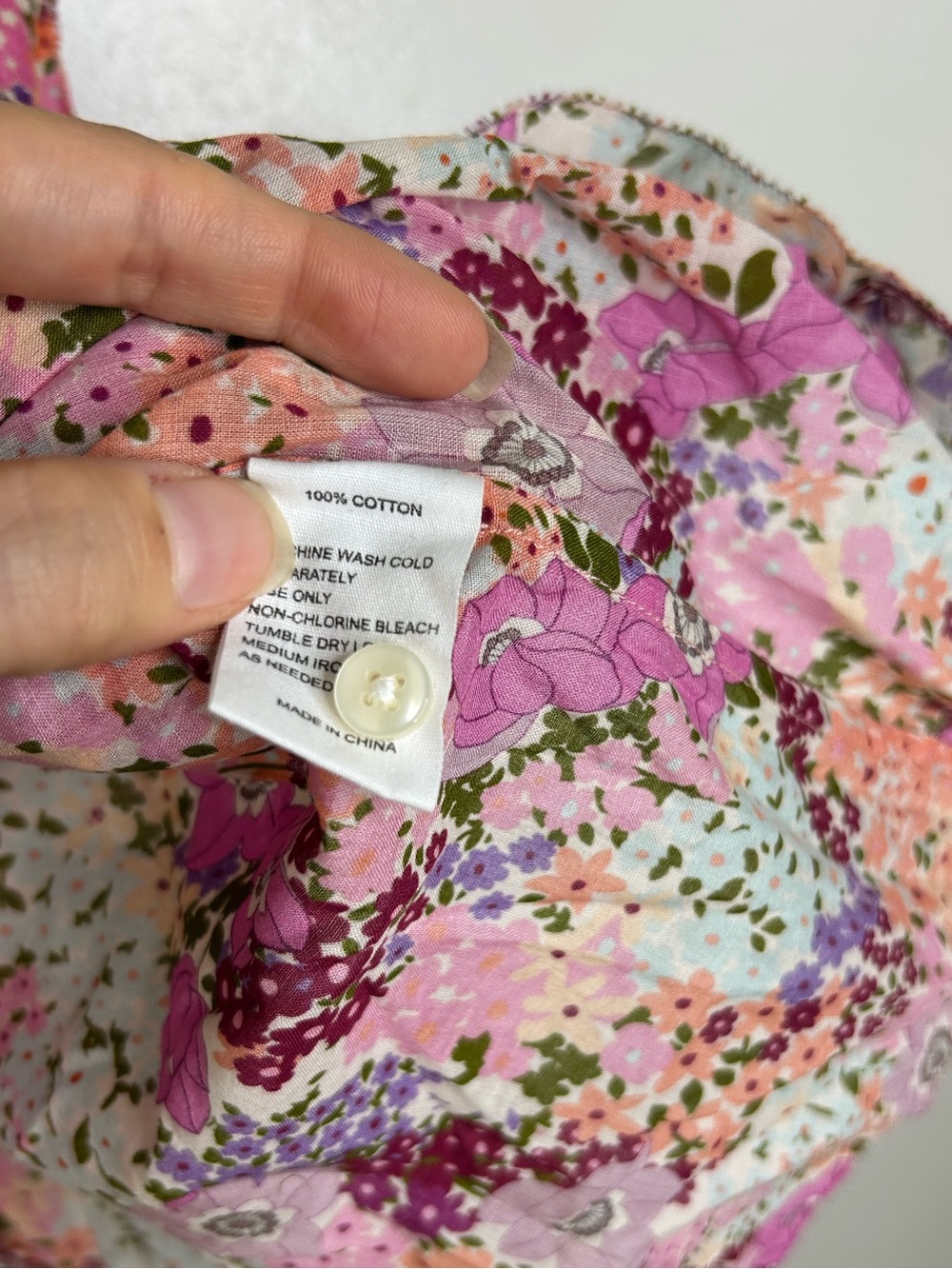 NWT Trovata 100% Cotton Carla High Neck Pink Multicolor Floral Blouse - Picture 15 of 16